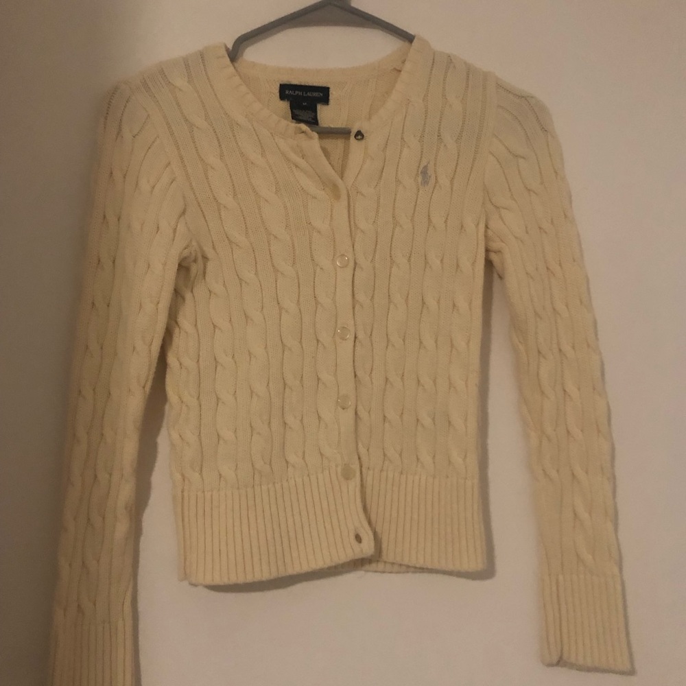 Raulph Lauren cable knit cream sweater